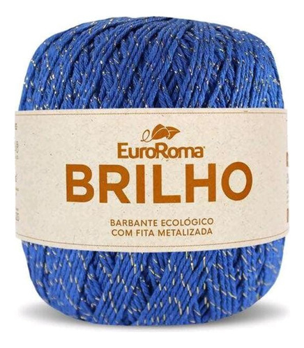 Barbante Brilho Euroroma 406m Cor 903 - Azul Royal Ouro 