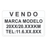 Sticker Calco Cartel Vendo Auto Vinilo Autoadhesivo X3