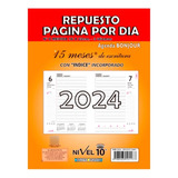 Repuesto Agenda Nivel 10 Bonjour N°7 Diaria 2024 15 Meses