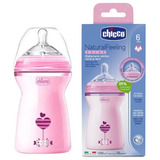 Mamadeira Step Up Color 330 Ml Chicco 6+ Fluxo Rápido Cor Rosa Estrela