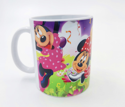 Mug Taza Pocillo Porcelana Minnie Mouse Fiesta Niña Rosado