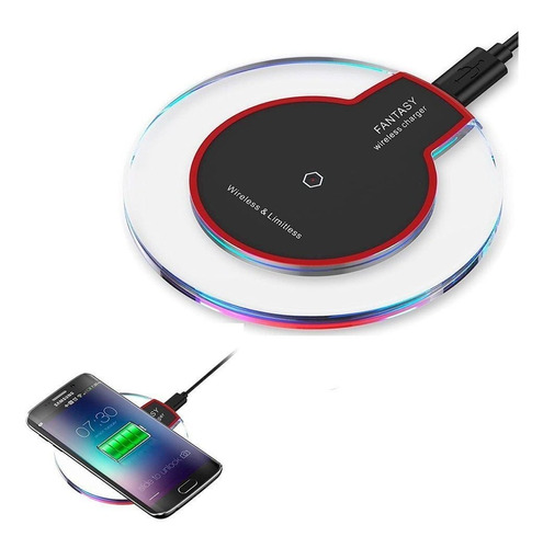 Carregador Por Indução Portátil Wireless + Receptor Qi V8