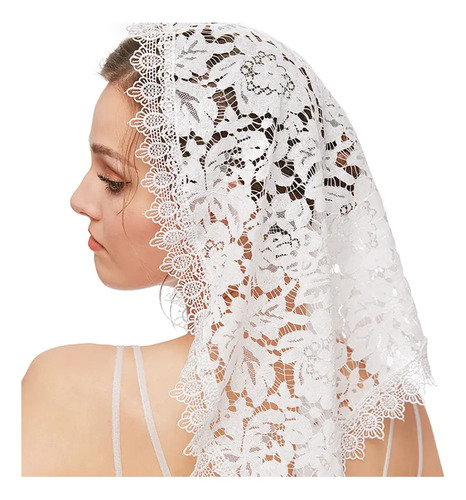 Velo De Mantilla Con Diseño Floral Para Moda