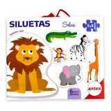 Puzzle Siluetas Selva 6 Mini Rompecabezas Antex.