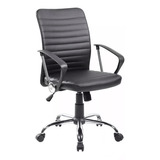 Silla De Escritorio Instto In8182 Ergonómica  Negra Con Tapizado De Cuero Sintético