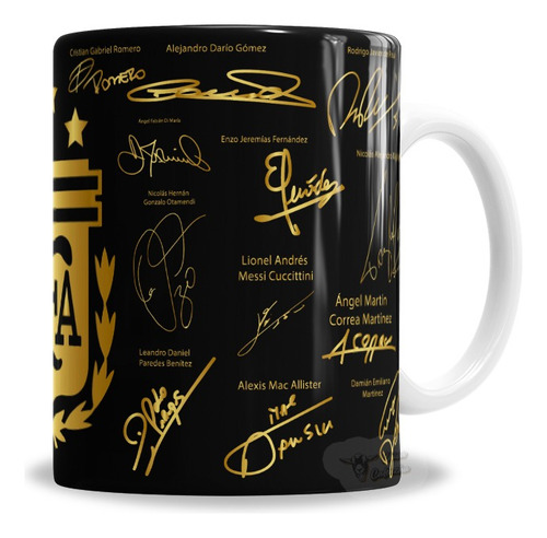 Taza Cerámica Selección Argentina Firmas Jugadores - En Caja