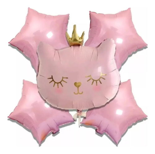 Set 5 Globos De La Gatita De Kitty 47x45cm