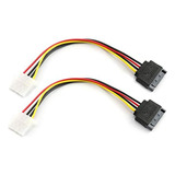 Rlecs 2 Piezas Sata Macho A Ide Molex Hembra De 4 Pines Hdd 