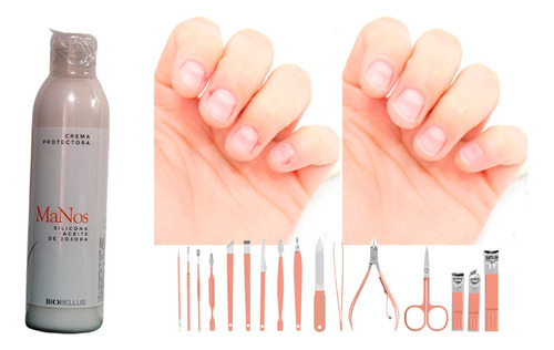 Set Manicura 16 Piezas + Crema Manos Uñas Mujer Sanas Tersas