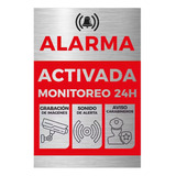 Señal Metalizada Alarma Activada Grabacion 24hrs 30x20cm 
