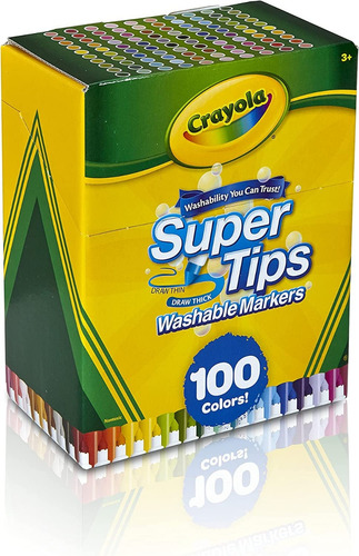 Crayola 100 Plumones Supertips  Lavables