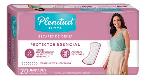 Plenitud Esencial Protector Femme 10 Unidades X20