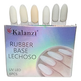 Rubber Gel Lechoso Para Uñas Gama De 6 Pzas