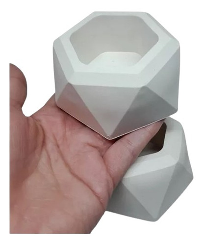Mini Macetas Hexagonales Cemento Gris Evento Souvenir X10
