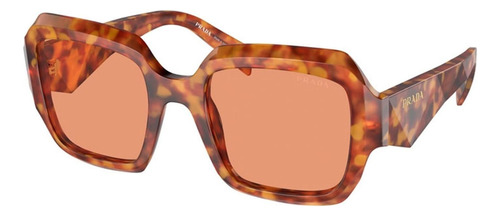 Prada Spr 28zs 10l-07v Square Shape Orange Light Tortoise