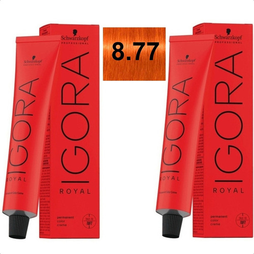 2 Tintas 8.77 Ruivo Igora Royal Schwarzkopf Coloração Cobre