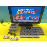 Consola Super Nintendo Con 2 Controles Y Un Juego A Escoger