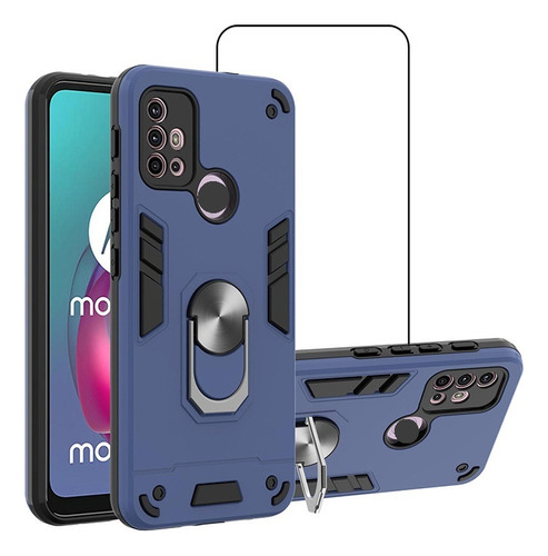 Funda Rígida Para Motorola G30 G20 G10 Con Vidrio Mica .