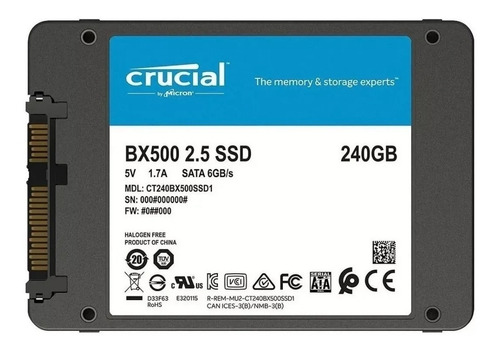 Disco Sólido Interno Crucial Bx500 Ct240bx500ssd1 240gb