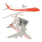 Avión Comercial Avianca B747, Naranja, 16cms Largo, Metálico