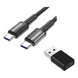 Adaptador Usb C Hembra A Usb Macho Otg + Cable Tipo C A C