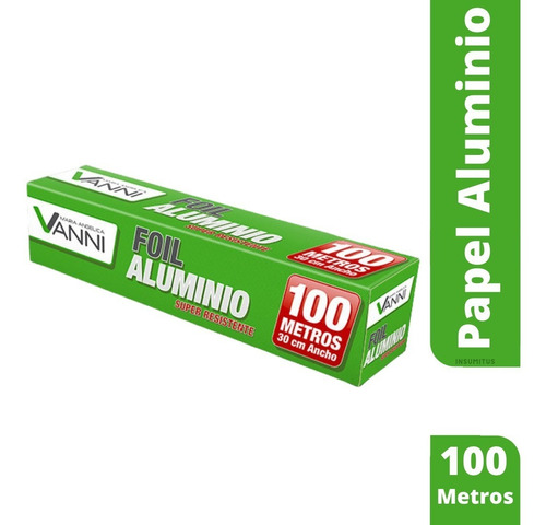 Rollo Aluminio 100 Metros / Papel Aluminio Alimentos 1 Rollo