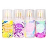 Body Mist Con Glitter Para Mujer Dukeza Set 4 Pzs De 88ml 