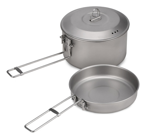 Set De Cocina Para Camping Ollas.sartén De Titanio Con Tap