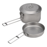 Set De Cocina Para Camping Ollas.sartén De Titanio Con Tap