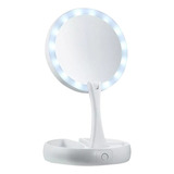 Espejo Luz Led Plegable Para Maquillaje Aumento 10x Redondo