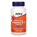 Now Foods Vitamina D3 De Alta Potencia 1000 Ui 180sgels Sfn Sabor Sin Sabor