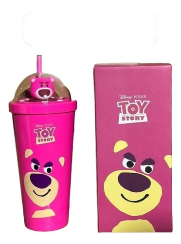 Vaso Animacion Toy Story Rosa Lotso Doble Pared Agua Cafe Te