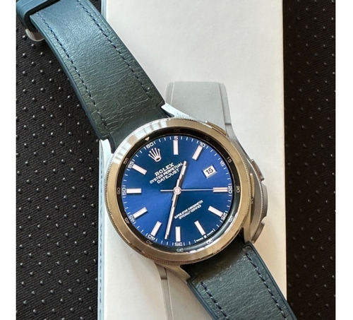 Samsung Galaxy Watch4 Classic 46mm Silver Correa Piel Azul