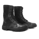 Coturno Infantil Bota Militar Kids Tático Couro Extra Leve 