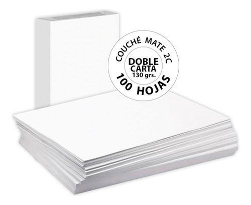 Papel Couche 2c Mate Doble Carta 130 Gr - 100 Hojas