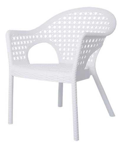 Silla Cómoda Tipo Rattan De Comedor/terraza De Polipropileno