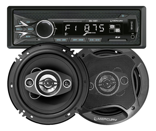 Stereo Bluetooth Am Fm Parlantes Bomber 6 Pulgadas Cono Dual