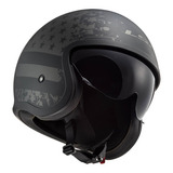 Casco Abierto 3/4 Ls2 Of599 Spitfire Black Flag - Negro Mate Diseño Black Flag Color Matt Black Tamaño Del Casco L