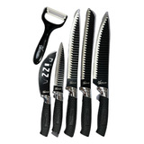 Set Cuchillos Cocina Set De Cuchillos Cuchillo Chef 6pcs Color Negro