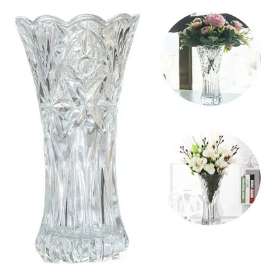 Jarrón De Vidrio Transparente Sin Plomo Para Flores Color Blanco | MercadoLibre