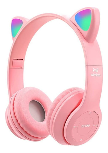 Auricular Inalambrico Infantil Bluetooth P47m Cat Luminoso