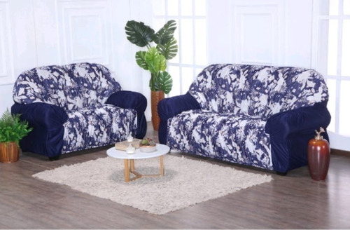 Capa De Sofa Estampada 2 E 3  Lugares + Cortina De 2 Metros 