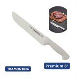 Cuchillo Para Carne De Chef Tramontina Premium De Acero Inoxidable De 8 Pulgadas Con Mango Blanco