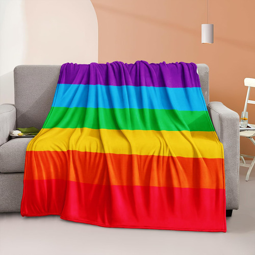 Bedbay Manta De Franela De Arcoiris Tamano Queen Para Cama Q