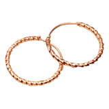 Par Aros Oro 18k Argollas Cubano Retorcidos Mujer Niña 18 Mm