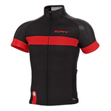 Camisa De Ciclismo Ert Classic Stripe Preta E Vermelha
