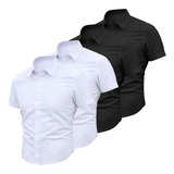 Camisa Slim Fit Strech Calidad Moda Casual Formal Lisa G 4pc