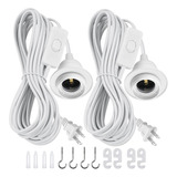 Paquete 2 Cables Colgantes Enchufables Interruptor E26/e27 B