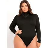 Body Plus Size Gola Alta Manga Longa Plus Exclusividade