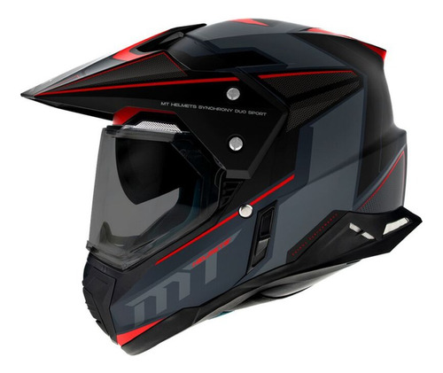 Casco Mt Helmets Synchrony Dsport Sv Patrol Rojo Para Moto